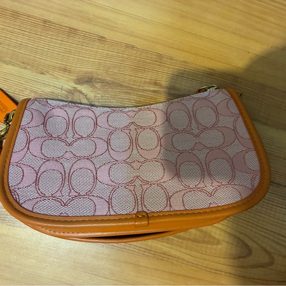 Coach swinger 20 bag pink/orange Signature Jacquard and leather Shoulder Bag - Picture 2 of 7